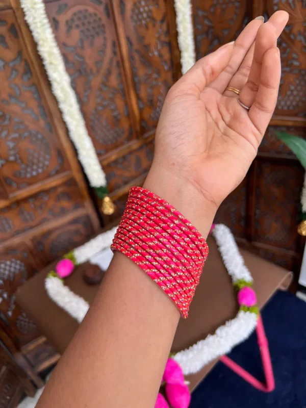 Raindrop Bangles - Reddish Pink